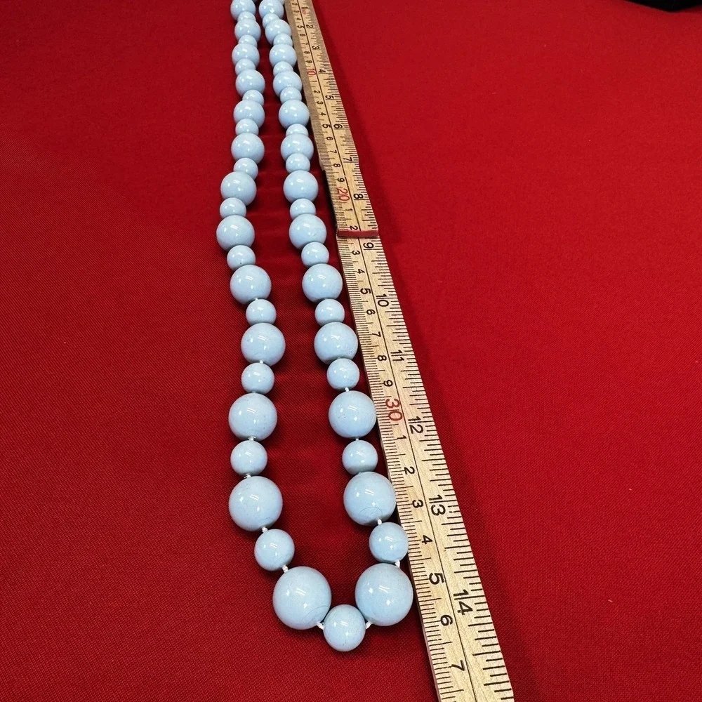 Vintage Light‎ Blue Medium & Large Bead Necklace